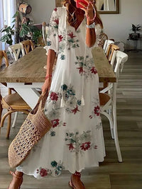 White With Red Flowers