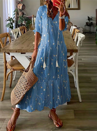 Navy Blue With White Flowers