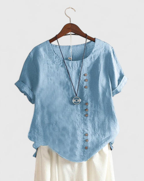Elisavie | Comfortable Short Sleeve Blouse